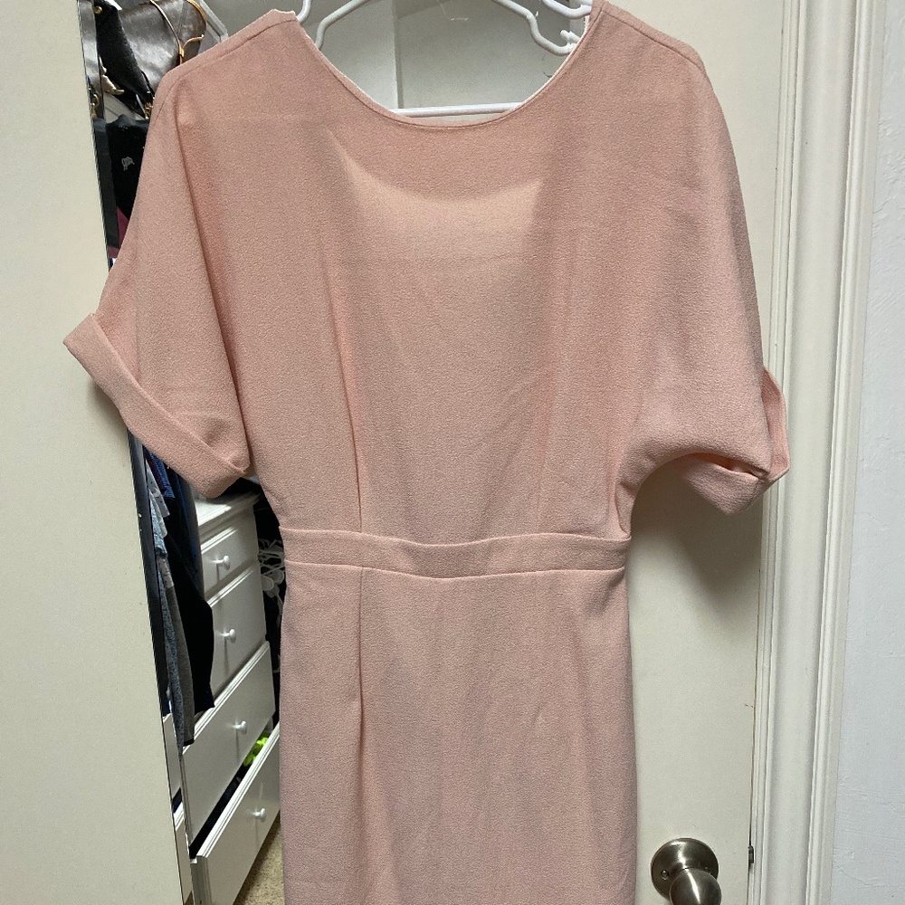 Pink front slit dress